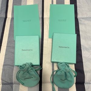 Tiffany&Co gift box, jewelry bag, how to care for sterling silver instructions.